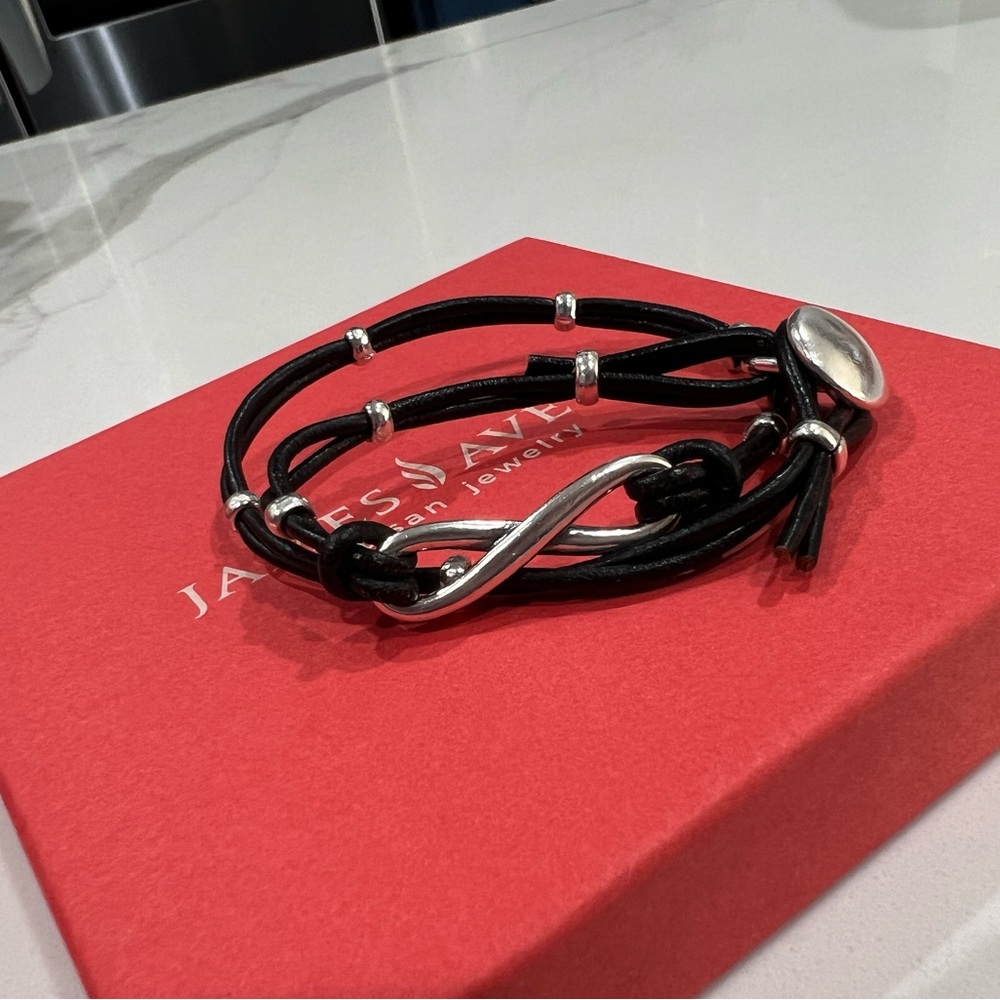 *Retired James Avery Infinity charm leather bracelet